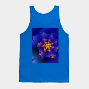 Electric Blue Fractal Spiral Tank Top